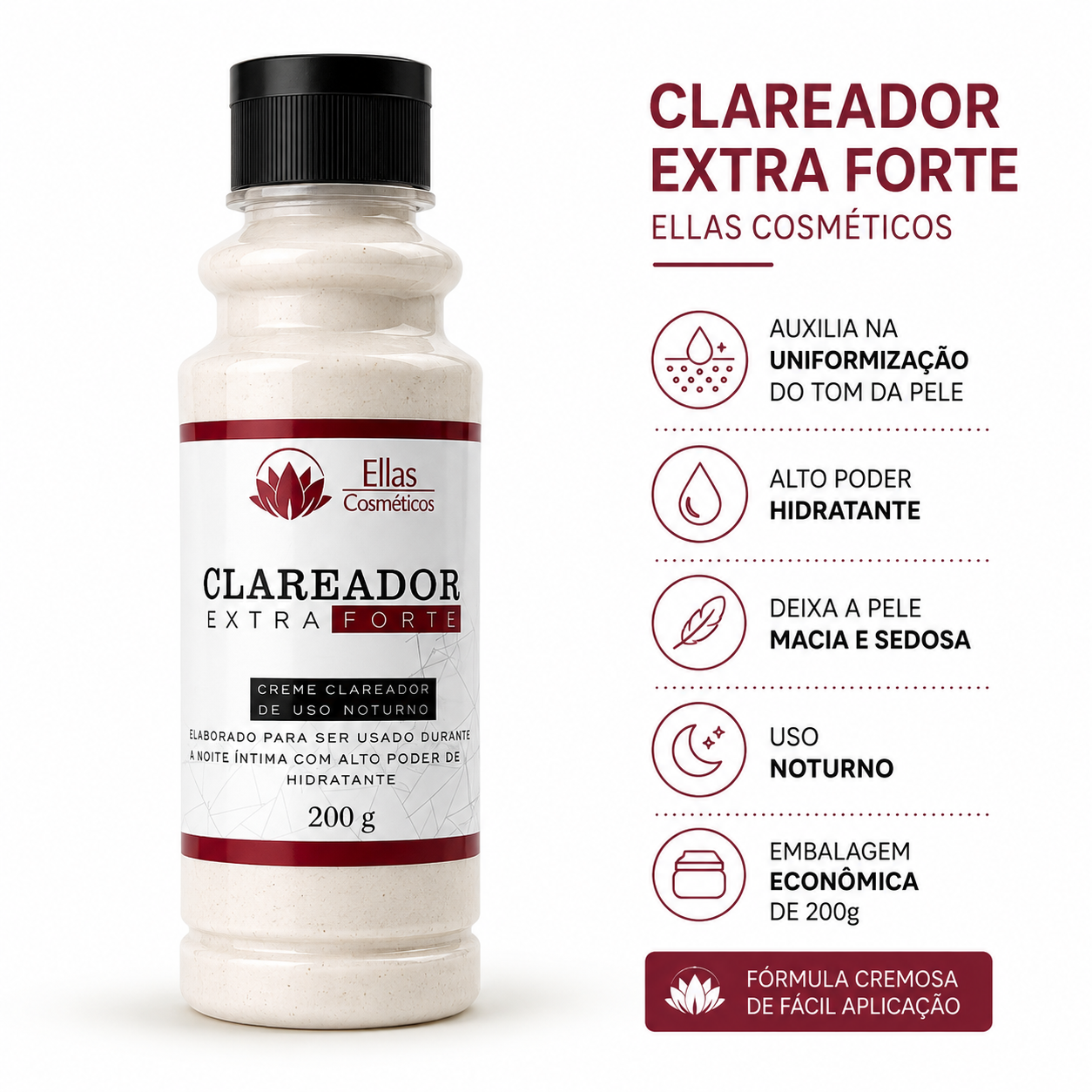 Clareador Extra Forte Ellas Cosméticos – 200g